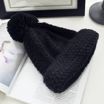 BomHCS Solid de Culoare Moda pentru Femei de Iarnă Caldă Tudorache Manual Pălărie Tricotate Capac