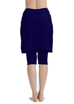Bonverano(TM) Femei Poliamidă, Spandex Violet Albastru Înot fusta cu jambiere