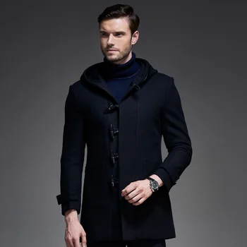 Brand 2016 Nouă Haină de Lână Lung Bărbați de Lână & Amestecuri de Iarnă pentru Bărbați Palton Fashion Mens jacheta Sacou