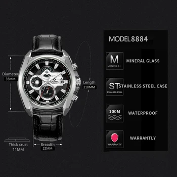 Brand de lux ceasuri sport barbati cuarț wst ceas de Moda luminos Relogio Masculino rezistent la apa 100m CASIMA #8884