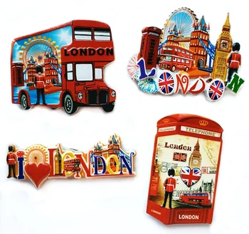 Britanic din Londra Autobuz Cabina de Telefon Rășină 3D Magneți de Frigider Turism, magazin de Suveniruri Frigider Autocolante Magnetice Acasă Decortion