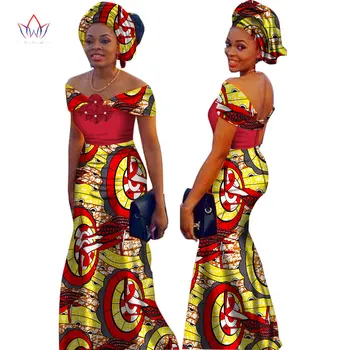 BRW 2017 Africane Rochii Pentru Femei din Africa de Imprimare Rochii Lungi Dashiki Rochie Bazin Riche se Amestecă Dimensiune Petrecere Vestido Pentru Fata WY1688