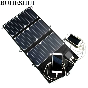 BUHESHUI 21W Pliere Panou Solar Încărcător Portabil Dual USB de Ieșire de Înaltă Eficiență Sunpower Panou Solar pentru telefon Mobil 5V Dispozitiv