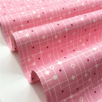 Bumbac diagonal elegant bej mare de flori roz floral tesatura pentru DIY lenjerie de pat îmbrăcăminte de vară rochie de quilting decor textil