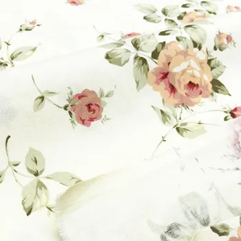 Bumbac diagonal TESATURA pastorală bej rose flori imprimate pentru DIY pătuț lenjerie de pat îmbrăcăminte mozaic ambarcațiuni quilting manopera decor