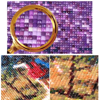 Burghiu plin 5D DIY diamant broderie violet umbrela floare piața diamant pictura cruciulițe Stras mozaic decor