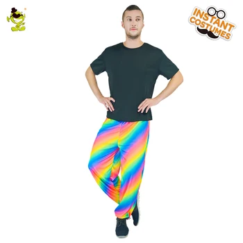 Bărbați Curcubeu Pantaloni Majorete Partid Curcubeu Colorat Pantaloni Pentru Club Om Pantaloni
