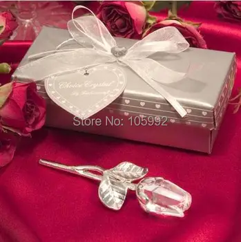 Cadou de nunta Romantic cristal flori cu tulpina lunga aliaj pentru petrecere de ziua îndrăgostiților cadou de Aniversare oaspeții prezenți 10buc