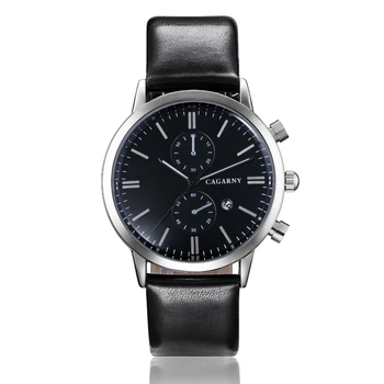 Cagarny Ceas Barbati Brand de Lux Celebru Bărbați Cuarț Ceasuri Ceasuri de mana Barbati Casual din Piele Watchband Data Cuarț Ceas Ore Noi