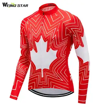Canada haine Weimostar Barbati Maneca Lunga Jersey Ciclism Biciclete Biciclete ciclism îmbrăcăminte Respirabil MTB roupa ciclismo