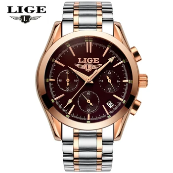 Ceasuri Barbati LIGE Brand Plin de Oțel Militare Ceasuri Bărbați Cuarț Ceas cu Oameni de Afaceri Ceas Sport rezistent la apa Ceasul Om Relojes
