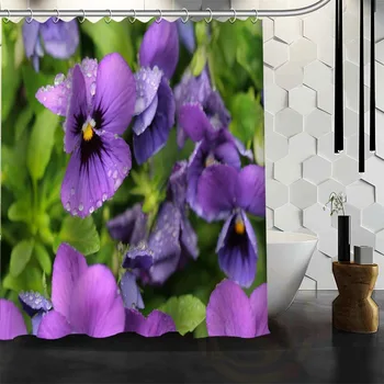 Cel mai Frumos Personalizat Viola tricolor L Flori Perdea de Duș Perdea de Baie Material rezistent la apa Pentru Baie, de DIMENSIUNE MAI WJY&181