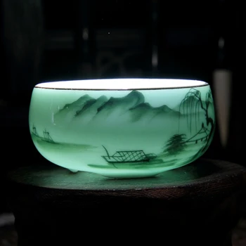 Celadon mână-pictat-set de ceai Kung Fu ceașcă de ceai ceainic set origine Chineză Jingdezhen ceramică ceai cutie de cadou