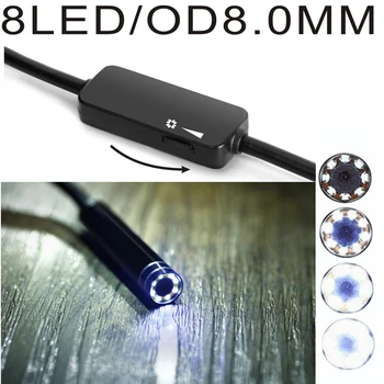 Chanseon 720P HD rezistent la apa Endoscop IP67 Moale Tube 8 Led-uri Reglabile Lumini pentru Fotografiere Înregistrare Video Endoscopia
