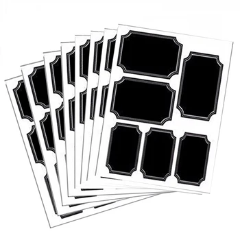 Chenar alb Tabla Etichete Set de 48 Reutilizabile Tablă Autocolante pentru Bucatarie Camara creta Borcane Mason