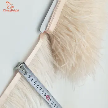 ChengBright de Calitate en-Gros 10meters Alb Natural Pene de Struț Panglică Pene de Struț, Tăiați Franjuri Haine Decorare Diy