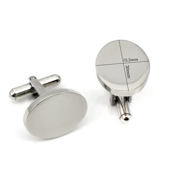 Clasic pentru Bărbați din Oțel Inoxidabil Oval Gol Camasa Butoni de Argint Bărbați Rochie de Mireasa butoni Bărbați Bijuterii cu Laser Logo-ul Disponibil