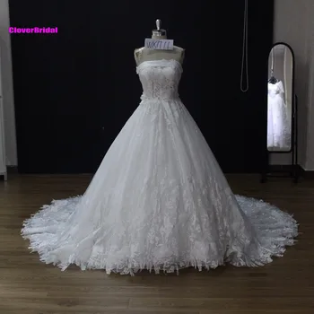 CloverBridal de înaltă calitate, rochia de mireasa romantica 2018 alb fara bretele vestido de noiva plus dimensiune magazin online en-gros china