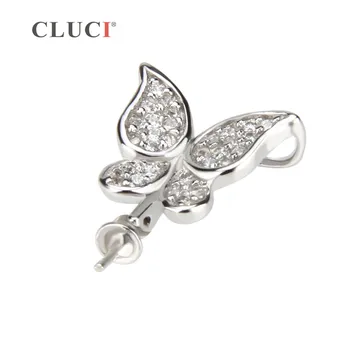 CLUCI argint 925 pandantiv accesorii, stralucitoare Fluture de montare de design pentru femei colier bijuterii