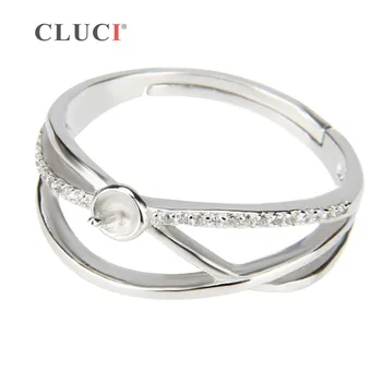 CLUCI Brand Reglabil Cruce Inel Bague Bijuterii de Argint Sterlină Femei Inel de nunta Accesoriu cu 20 de zirconiu, bijuterii fine diy