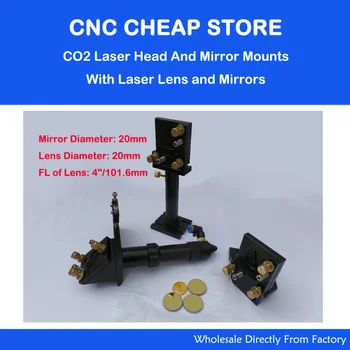 CO2 Laser de Tăiere CNC Cap + Si Reflectorizante, Oglinda de Reflexie + Znse Accentul Focal 101mm Obiectiv Integrative Monteaza