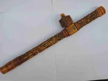Colecție Chinez Sculptat longevitate fumat, tutun de pipă, instrument de fum tub de Colectare de familie decoratiuni