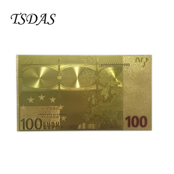 Colecție de Culoare Aur de 24K Bancnote de 100 de Euro Bancnote Mari în Stoc 10 buc/lot Transport Gratuit
