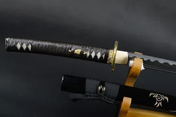 Complet Manual Sabie De Samurai Japoneze Katana Din Oțel Carbon De Înaltă Claritate Full Tang Cu Lama Espada Dragonului Gravate Saya Cuțit
