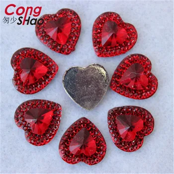 Cong Shao 200PCS 14mm Inima Rășină stras aplicatiile de pietre cristale flatback Pentru meserii costum Butonul DIY CS159