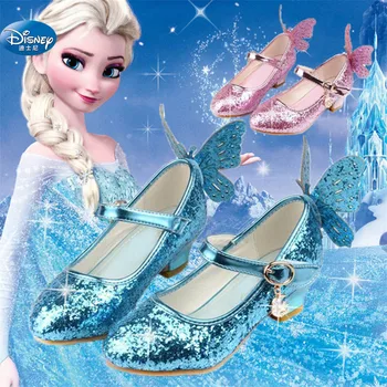 Congelate 2018 Elsa printesa pantofi de primăvară și de toamnă modele roz albastru pantofi pentru copii elsa Elsa fete tocuri inalte 26-38