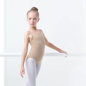 Copii Fete De Balet Lenjerie Nud Costumul Fără Sudură Piele De Culoare Gimnastica Tricou Reglabil