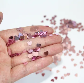 Copil de dus 6 mm Tiny baby Pink Sparkle Inima de Nunta Confetti Decor de Masă