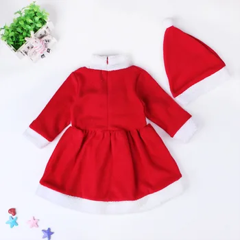 Copil Nou Tinutele De Crăciun De Moda Două Bucata Fete De Crăciun Rochie Și Pălărie Roșie Moș Crăciun Pijamale Roupas Infantis Menina