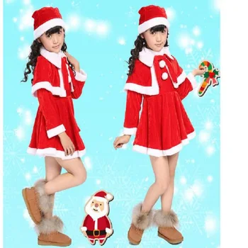 Copilul Costume de Crăciun se Potriveste cu Pălărie pentru Fete Baieti Copii Pom de crăciun Moș Crăciun Cosplay Copii Rochie de Bumbac Cadou de Crăciun