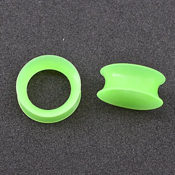 CORPUL PUNK la Modă Om Piercing Bijuterii Cadou Sticla 4buc Sticlă Pyrex Verde Galaxy Plug cu Verde Dop de Silicon Și Tuneluri Femei