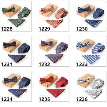 Cravată set gravata slim gravatas cravate pentru bărbați Batiste de Buzunar pătrat papion papion 43 modele