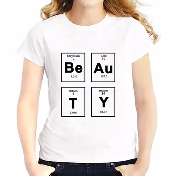 Creative tabelul Periodic al elementelor frumusete tricouri femei nou tricou femme alb casual tricou geniu T-Shirt