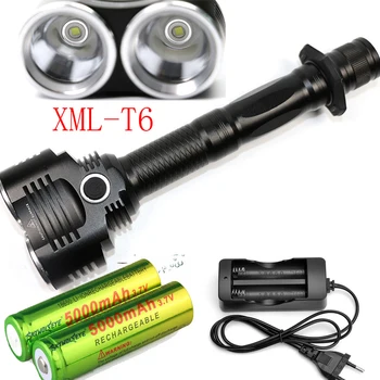 CREE XML 2x T6 6000Lumens cree led Lanterna cree LED 18650 lanterna Lanterna lumină Modul 4+Incarcator AC +2x baterie