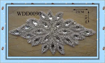 Cristal de mireasa cu margele stras aplicatiile pentru rochie de mireasa WDD0090