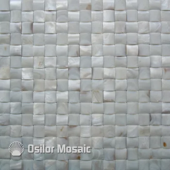 Culoare alb natural Chinezesc de apă dulce coajă convex fără sudură mama de perla mozaic pentru baie decor faianta