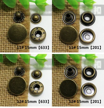 Culoare de bronz de epocă 15mm metalice decorative mână apăsați butonul de ajustare pentru îmbrăcăminte/sac accesorii de cusut 50pcs/lot