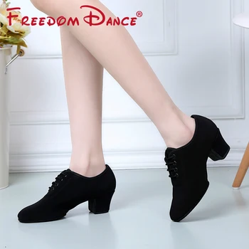 Dancesport Pantofi Rosu Negru Oxford latină Dans Pantofi Pentru Femei Doamnelor de Predare Pantofi T1-b Fete Tango sală de Bal Pantofi Toc 5cm