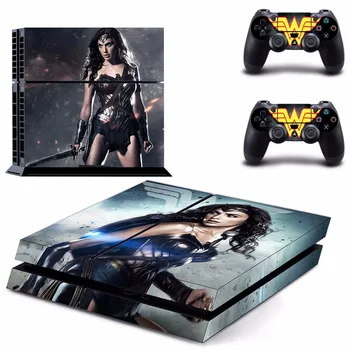 DC e de Mirare Femeie PS4 Piele Autocolant Decal Pentru Sony Consola PlayStation 4 și 2 Controllere PS4 Piei Autocolant Vinil