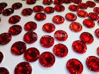 De culoare roșu-cristal Coase pe cristal rotunde 12mm pietre semipretioase margele de cusut de mână pentru pantofi rochie sac 150pcs/lot