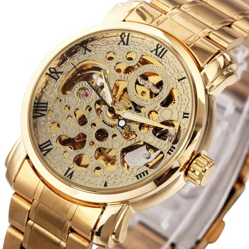 De lux CÂȘTIGĂTOR Iubitor de Ceasuri de mână Completă din Oțel Inoxidabil Bărbați Femei cuarț Ceasuri de Moda Automată Ceas +CUTIE CADOU