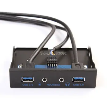 De mare Viteză De 2 Porturi USB 3.0 Hub HD Audio Microfon Conector Adaptor 20Pin Interne de 3.5 Inch Floppy Bay Panoul Frontal Suport cu Cablu