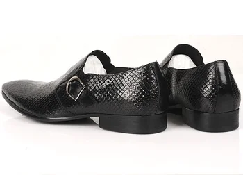 De mari dimensiuni EUR45 maro cafeniu / negru serpentine mocasini om de afaceri pantofi din piele pantofi rochie mens pantofi de nunta