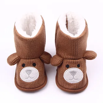 De tricotat lână pantofi pentru copii nu își pot permite pentru nou-născuți băieți fete jos Infant Toddler Acasă Papuci Copii Ursul ureche 4xz12