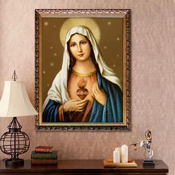 De uz casnic podoaba fecioarei Maria, Inima sacră A art decor pictura de imprimare Giclee print pe panza de Crăciun rame 5