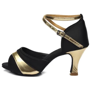 De Vânzare fierbinte Dans /Dans latino Pantofi /Profesionale Tango Dans Pantofi Pentru Femei /Satin Salsa Pantofi Cu Tocuri de 7cm 3 Culori
